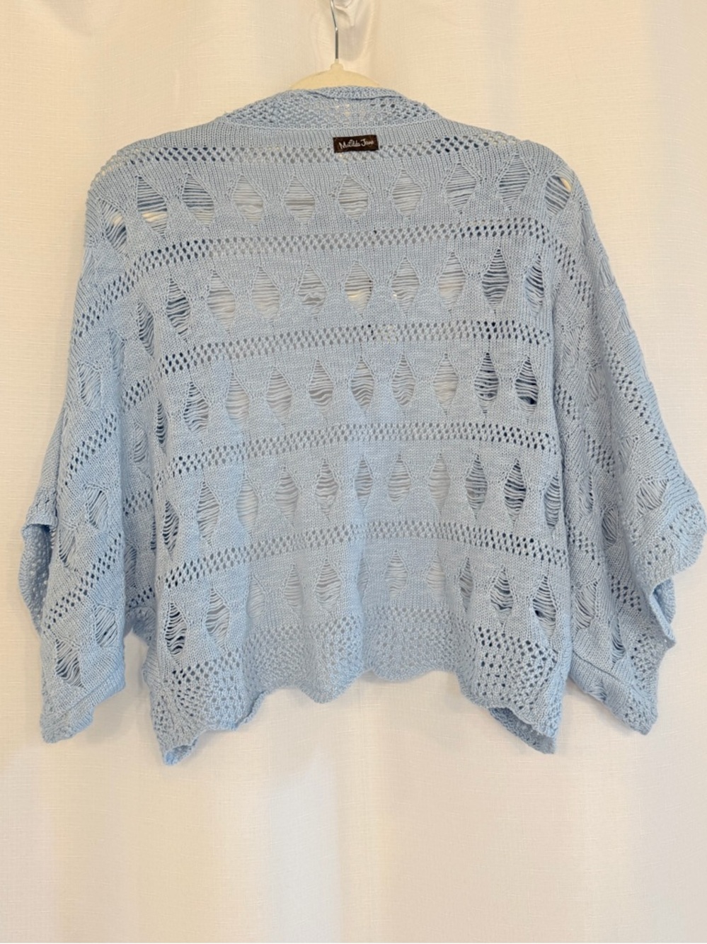 Matilda Jane Blue Open Knit Shrug Cardigan NWT Medium - Picture 5 of 7
